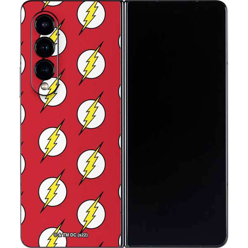 DC Comics The Flash Logo Pattern Galaxy Z Fold4 5G Skin